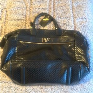 DVF Black Quilted Tote Bag